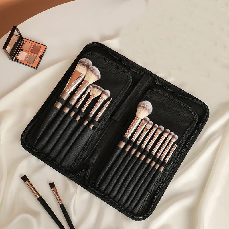15 Holes Foldable Women Makeup Brush Tools Bag Waterproof Large Capacity Travel Makeup Brushes Storage Beauty Tools Pouch Holder - EUPHORIA