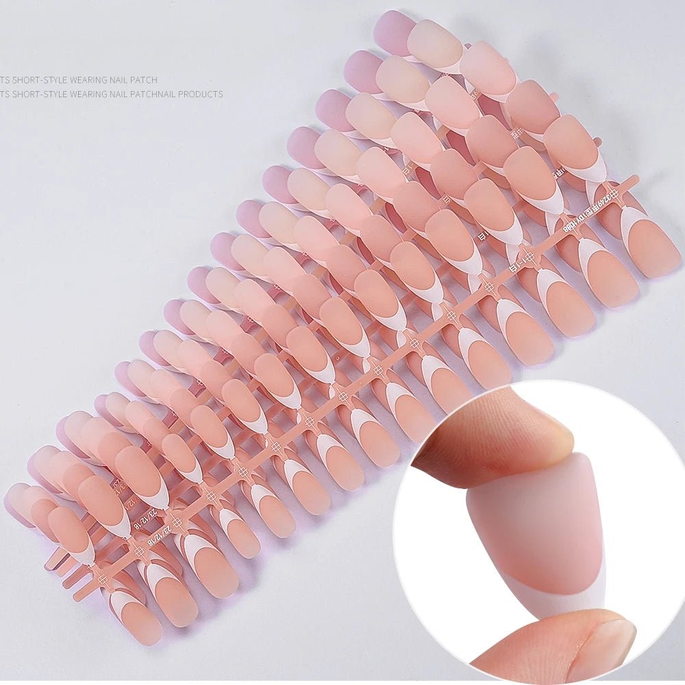 150Pcs French Gel Nail Tips Press On Nails Full Cover Nude Pink Almond Shape Extension False Nails For Nail Art DIY 15 Sizes - EUPHORIA